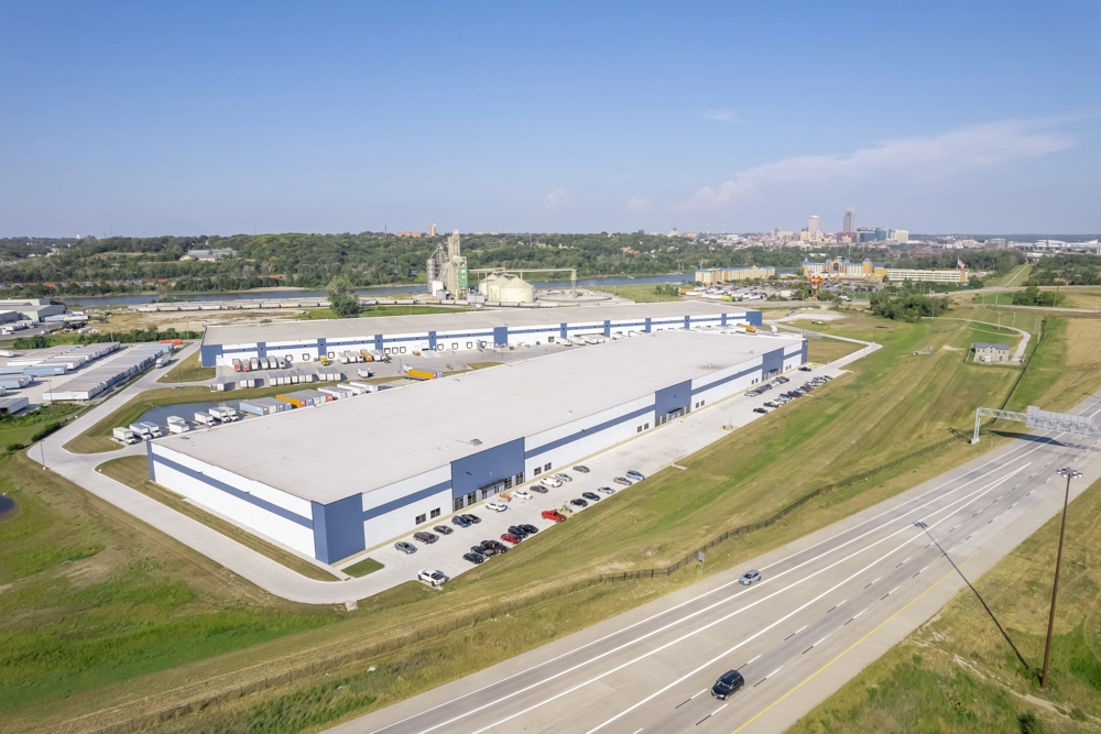 aerial view of industrial building